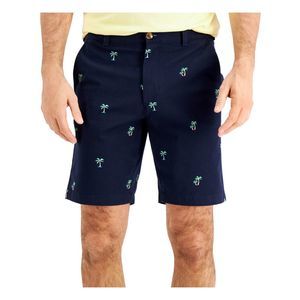 CLUBROOM Mens Navy Regular Fit Performance Stretch Shorts 38 Waist